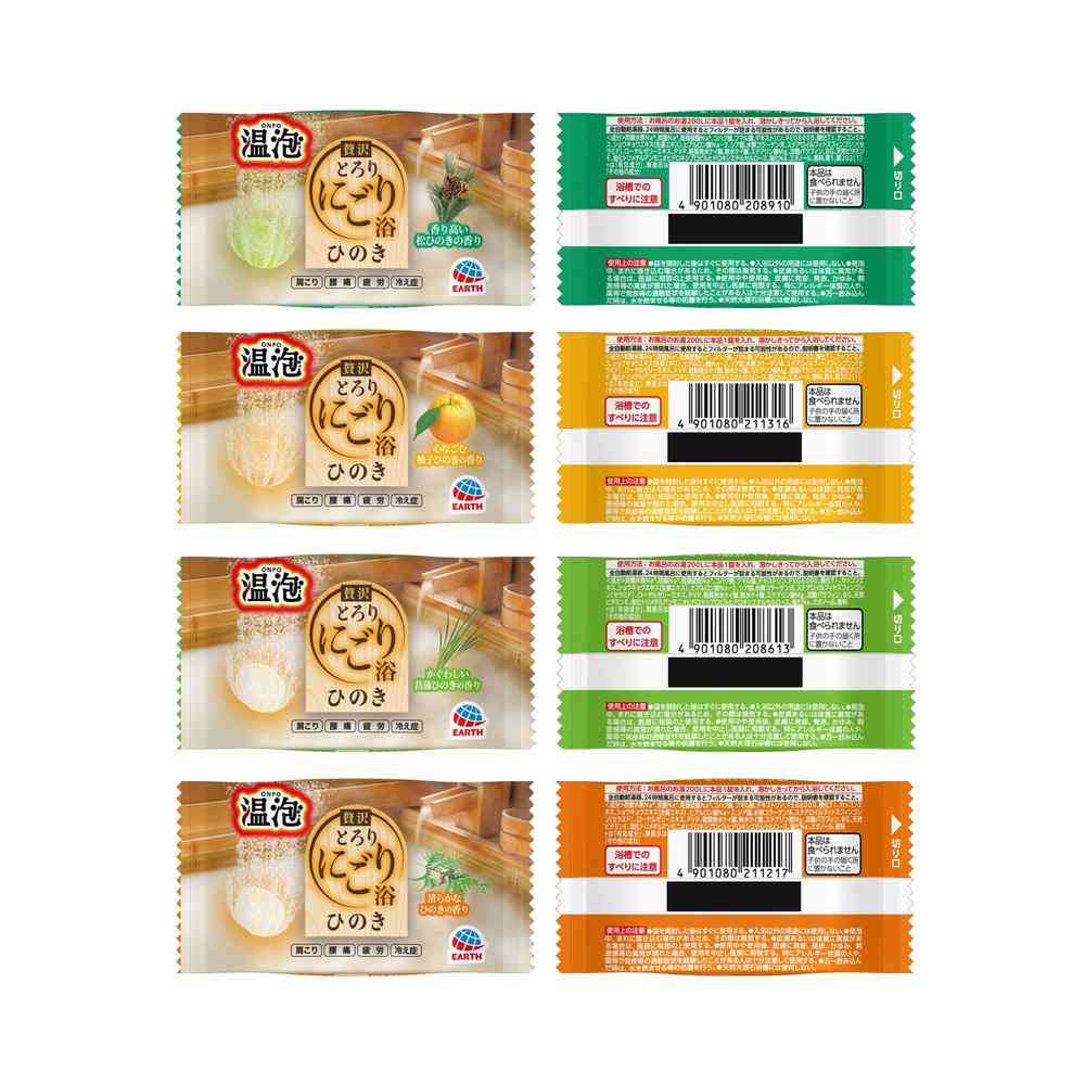【医薬部外品】アース製薬 温泡 贅沢とろりにごり浴 ひのき 12錠入(4種類×3錠) - Image 3