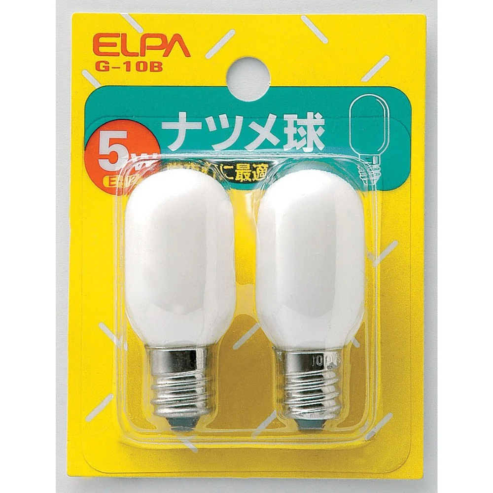 エルパ ELPA ナツメ球 5W ホワイト E12 G-10B 2個入 - Image 2
