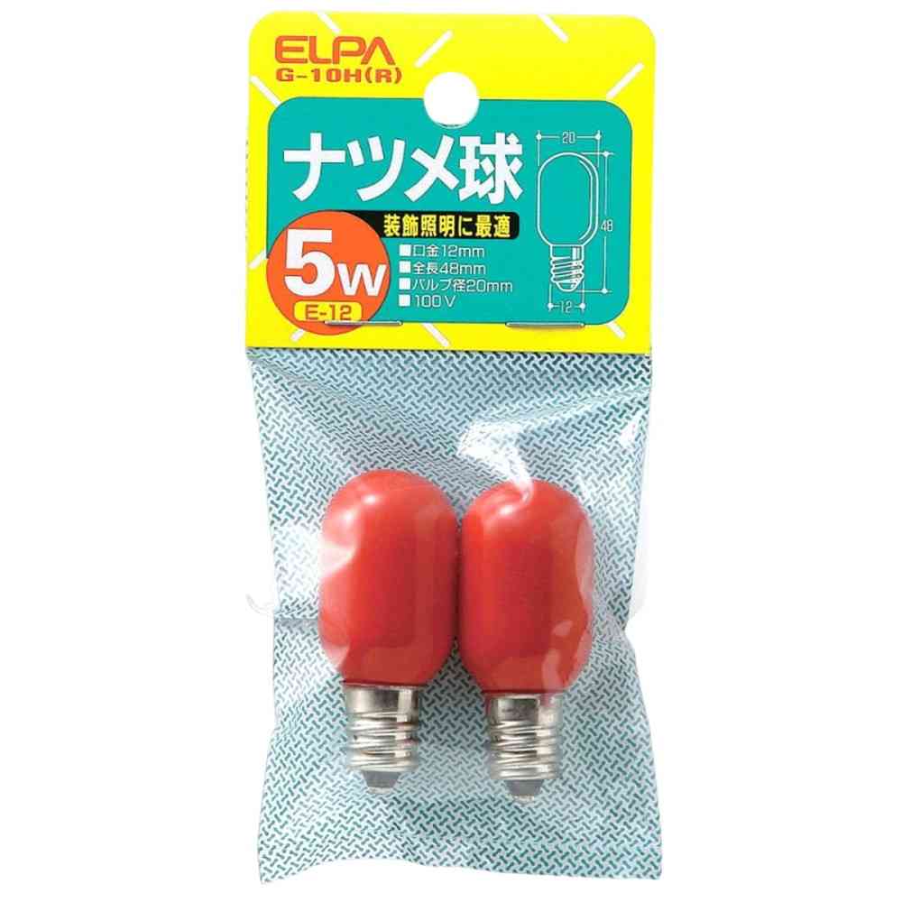 エルパ ELPA カラーナツメ球 5W 赤 E12 G-10H（R） 2個入 - Image 5