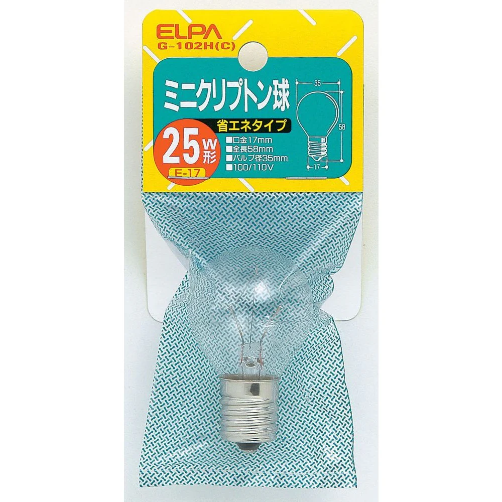 エルパ ELPA ミニクリプトン球 S型 25W クリア E17 G-102H（C） - Image 3