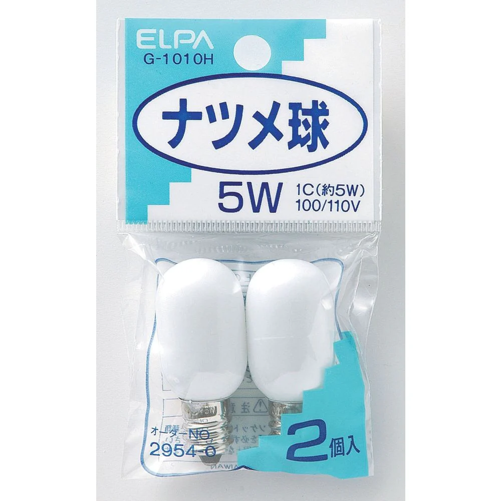 エルパ ELPA ナツメ球 5W ホワイト E12 G-1010H 2個入 - Image 3