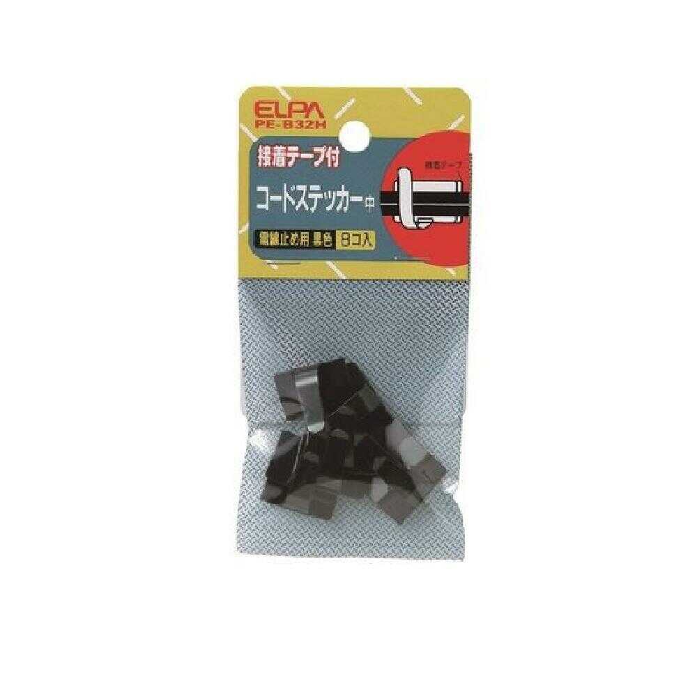 エルパ ELPA コードステッカー 中 黒 PE-B32H 8個入