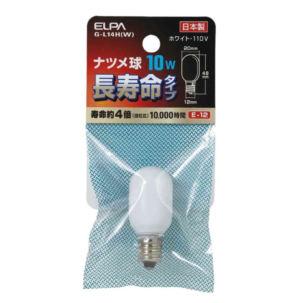エルパ ELPA 長寿命ナツメ球 10W ホワイト E12 G-L14H（W） - Image 3
