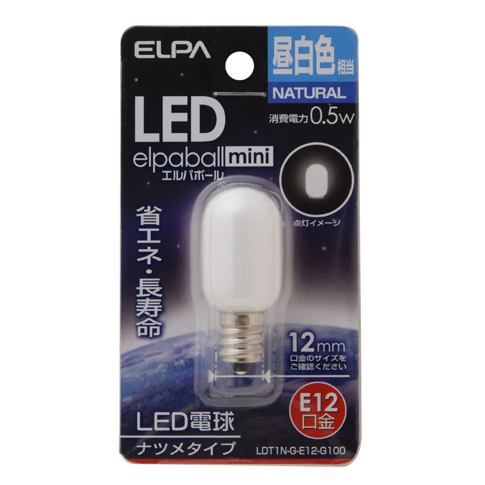 エルパ ELPA LED装飾電球 ナツメ形 長寿命 省エネ E12 LDT1N-G-E12-G100 - Image 3