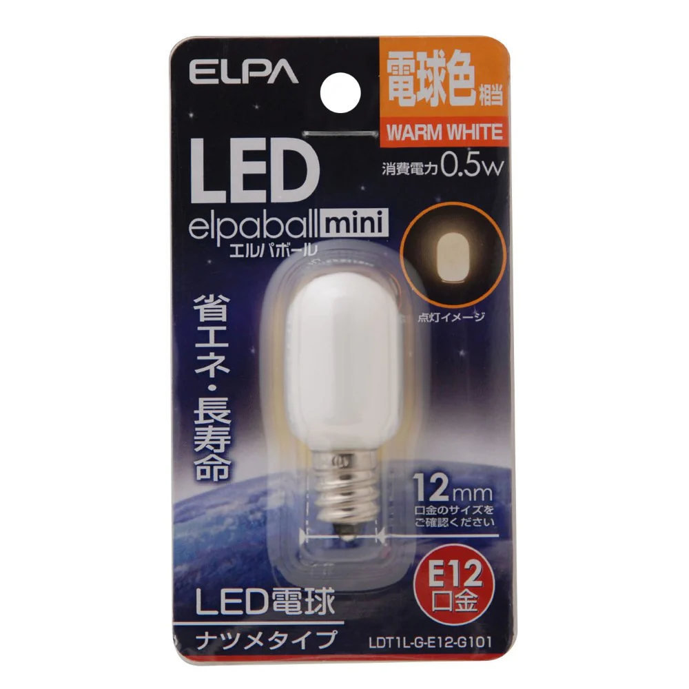 エルパ ELPA LED装飾電球 ナツメ形 長寿命 省エネ E12 LDT1L-G-E12-G101 - Image 3