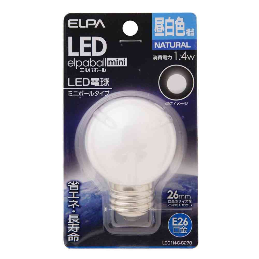 エルパ ELPA LED装飾電球 G50形 長寿命 省エネ E26 LDG1N-G-G270 - Image 3