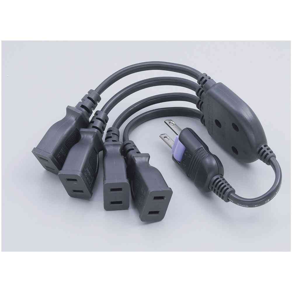 エルパ ELPA 4分配コード 15A W-X1200NB ダークグレー - Image 2