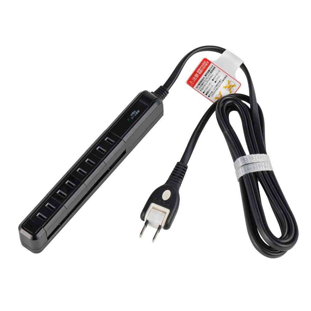 エルパ ELPA 耐雷電源タップ  4個口 2m スリム回転タップ ブラック WBS-SL402SB - Image 3