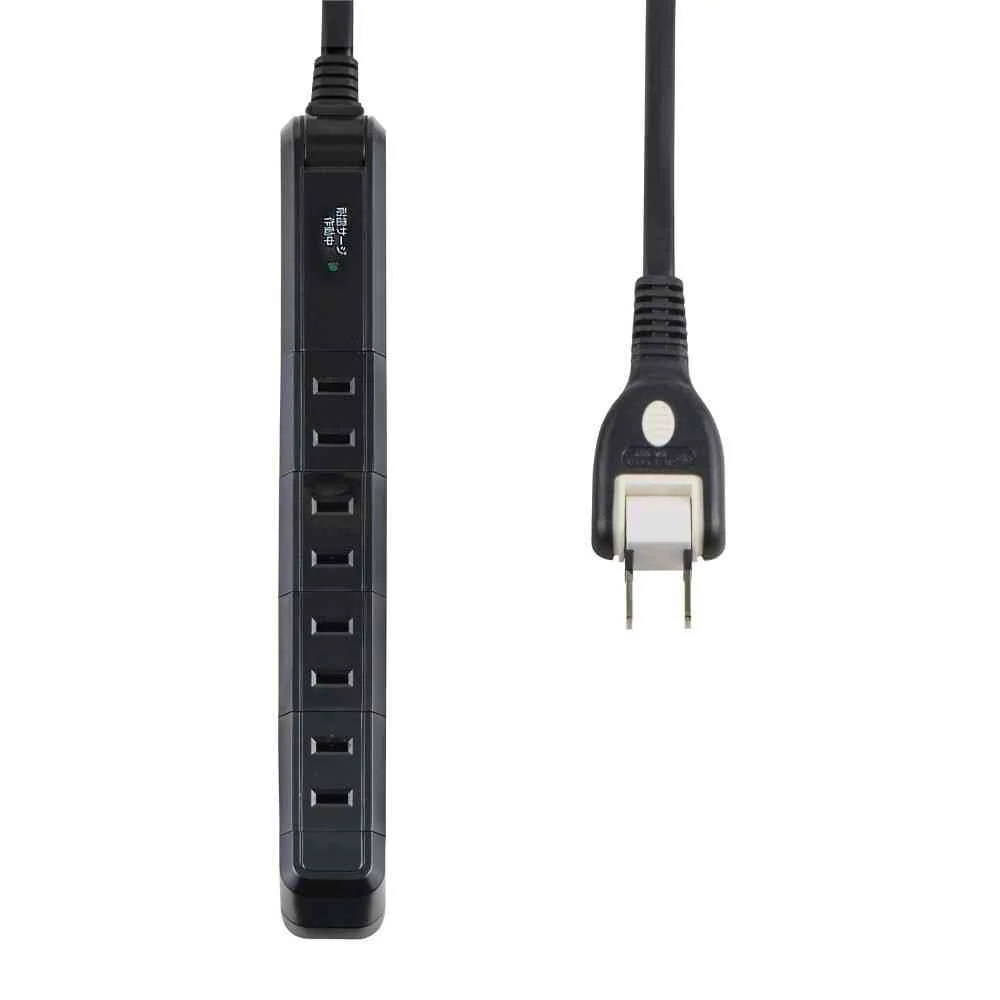 エルパ ELPA 耐雷電源タップ  4個口 2m スリム回転タップ ブラック WBS-SL402SB - Image 4