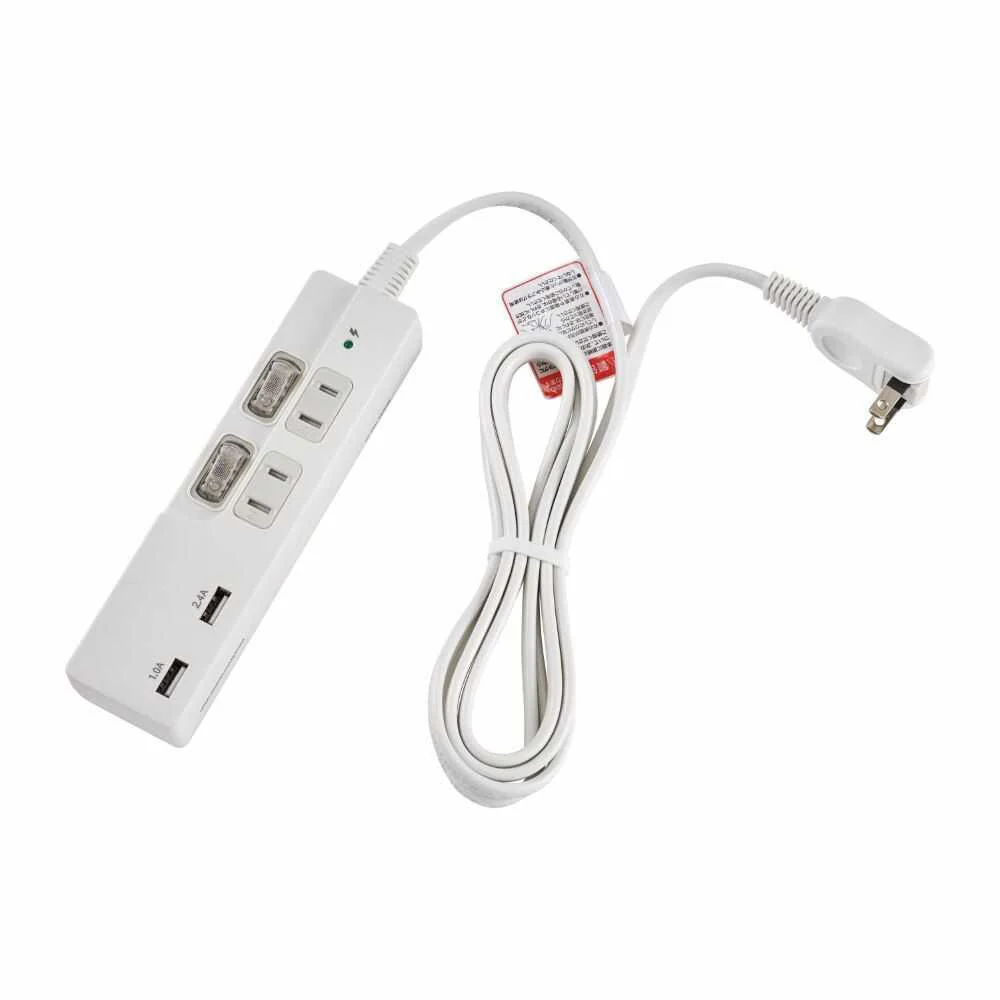 エルパ スイッチ付USBタップ 2P USB充電 WBK-2232SUA W - Image 5