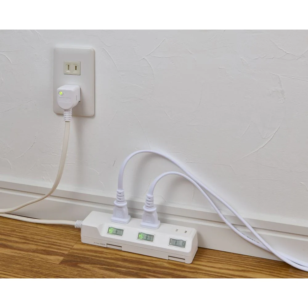 エルパ ELPA 耐雷スイッチ付タップ 3個口5M WLK-35S ホワイト - Image 3