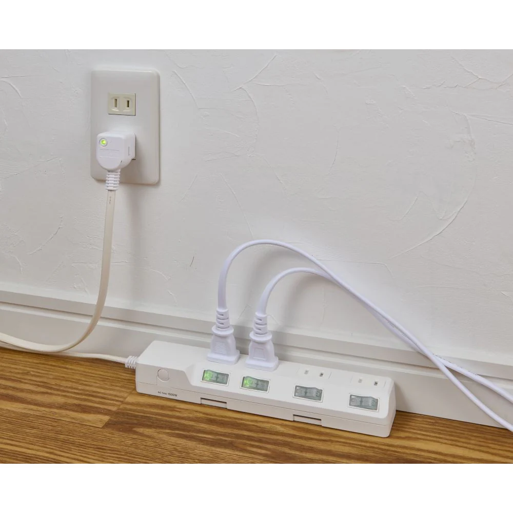 エルパ ELPA 耐雷スイッチ付タップ 4個口5M WLK-45S ホワイト - Image 3