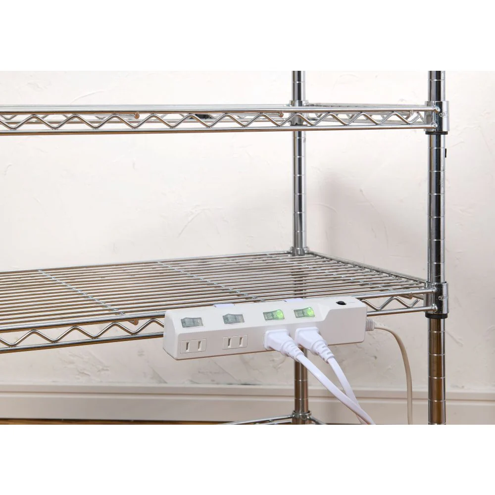エルパ ELPA ブレーカー付耐雷スイッチ付タップ 4個口3M WLK-43B ホワイト - Image 4