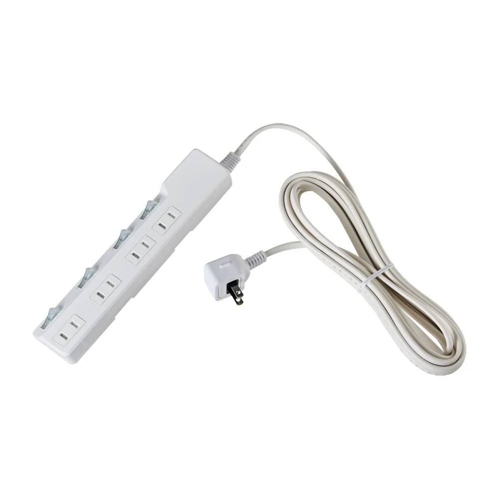 エルパ ELPA ブレーカー付耐雷スイッチ付タップ 4個口5M WLK-45B ホワイト - Image 2