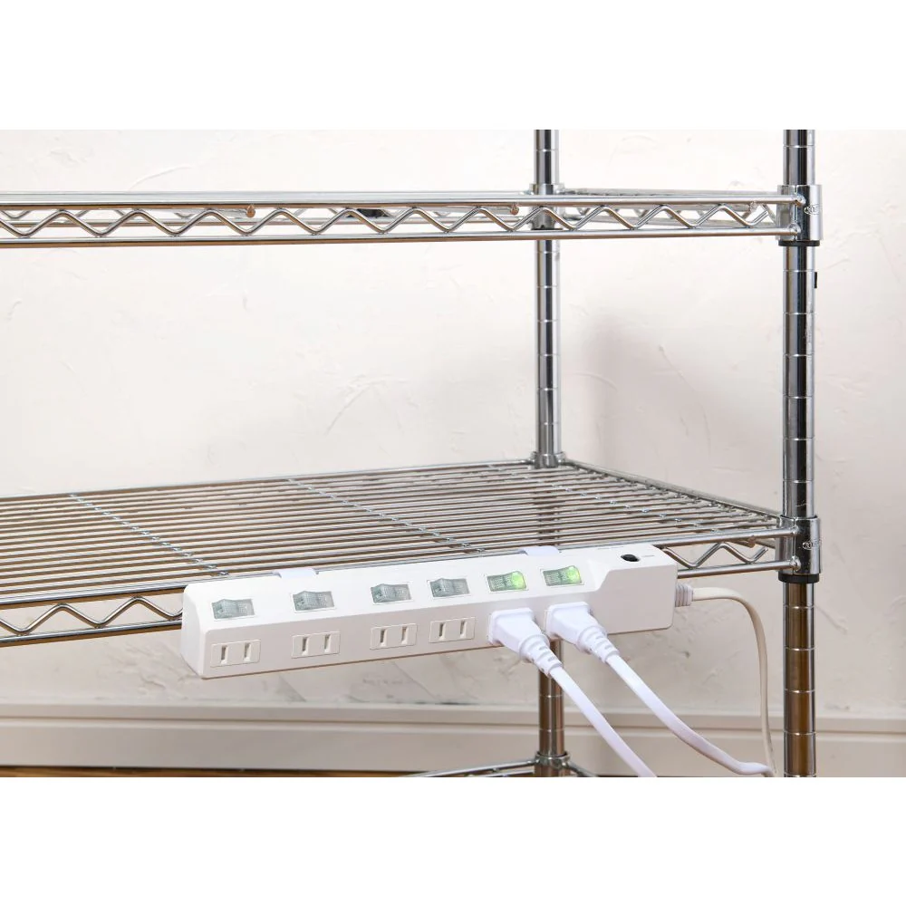 エルパ ELPA ブレーカー付耐雷スイッチ付タップ 6個口3M WLK-63B ホワイト - Image 8