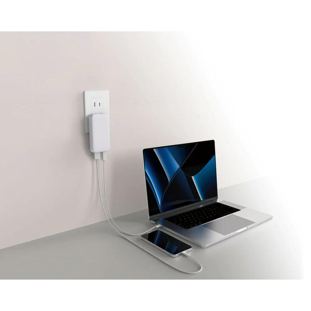 エルパ ELPA フラットUSBアダプター PD60W UC-26B ホワイト - Image 6