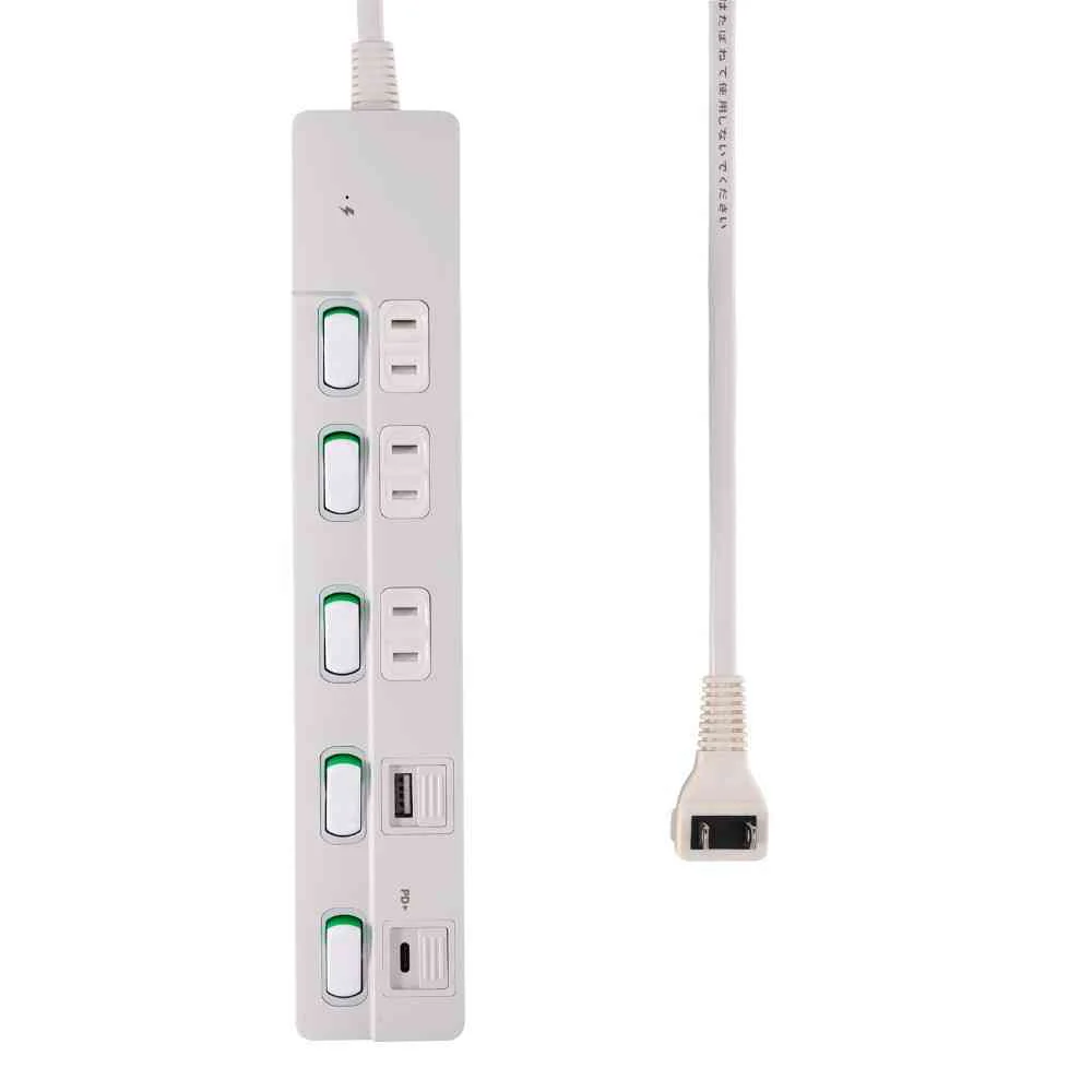 エルパ ELPA SW付USBタップ2m WLK-3222SUC（W） - Image 3