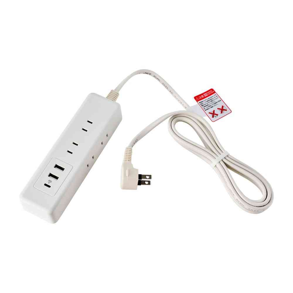 エルパ ELPA コード付6個口USBタップ WL-6322SUC(W) - Image 2