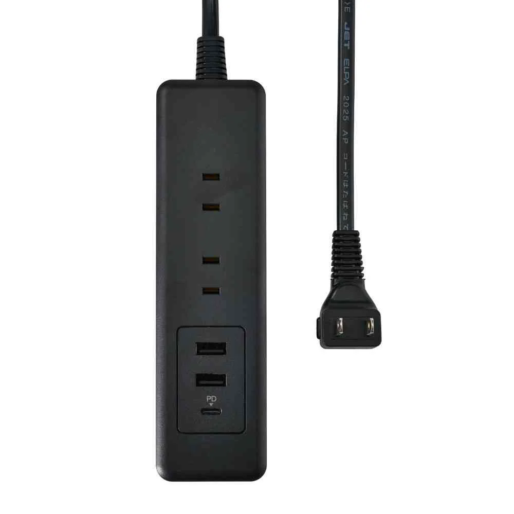 エルパ ELPA コード付6個口USBタップ WL-6322SUC（BK） - Image 3