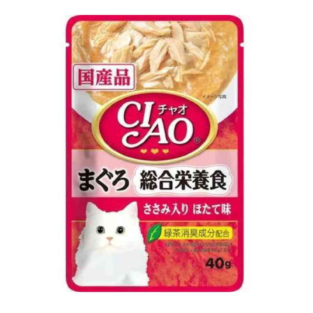 いなば CIAO パウチ 総合栄養食 まぐろ ささみ入りほたて味 40g