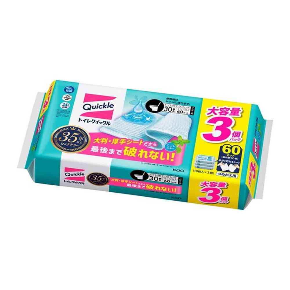 花王 トイレクイックル ミントの香り つめかえ用 スーパージャンボパック 30枚