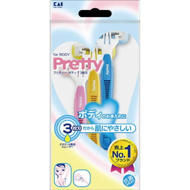 ＧＡ０００７　Ｐｒｅｔｔｙ　プリティーボディＴ３枚刃　３本入 - Image 2