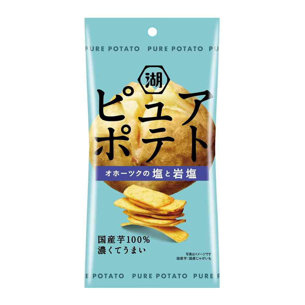 ◆湖池屋 スリムピュアポテト厚切りオホーツク塩と岩塩 32g - Image 4