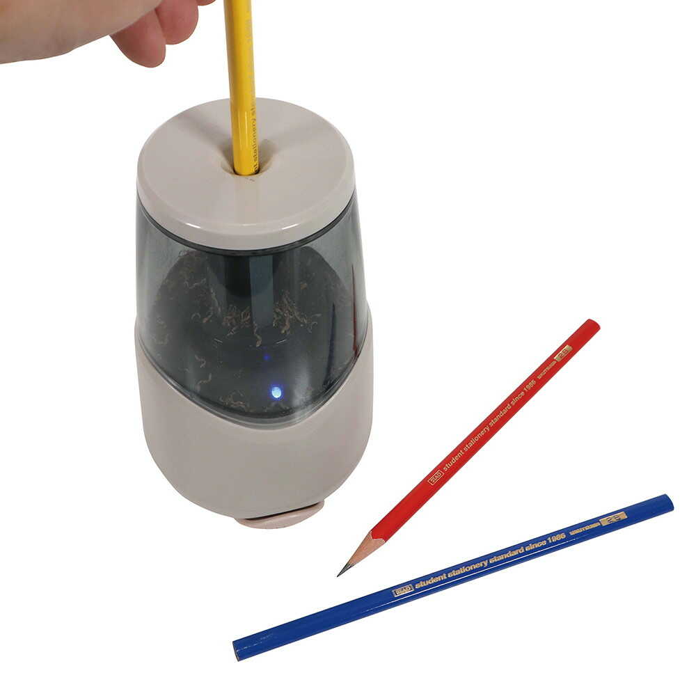 クツワ ミラガク充電式鉛筆けずり ミルキーグレー 372g - Image 2