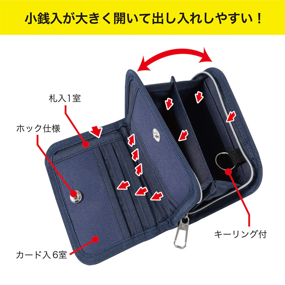 クツワ  2つ折りホックウォレット ネイビー 112g - Image 5