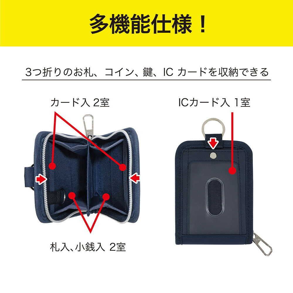 クツワ  縦型マルチウォレット ネイビー 82g - Image 18
