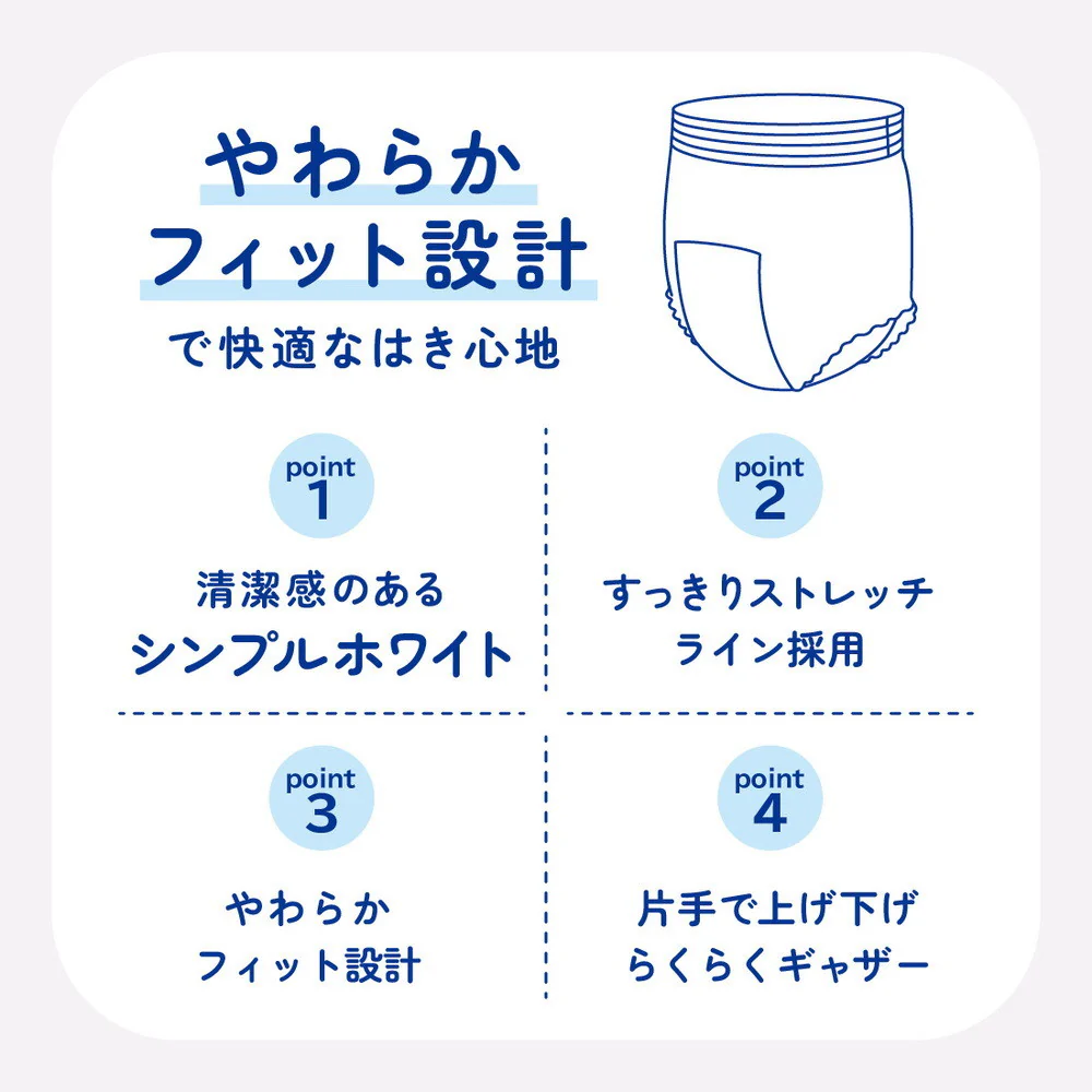 【大人用紙おむつ類】エリエール アテント うす型パンツ下着気分 シンプル ホワイト M 34枚 - Image 7