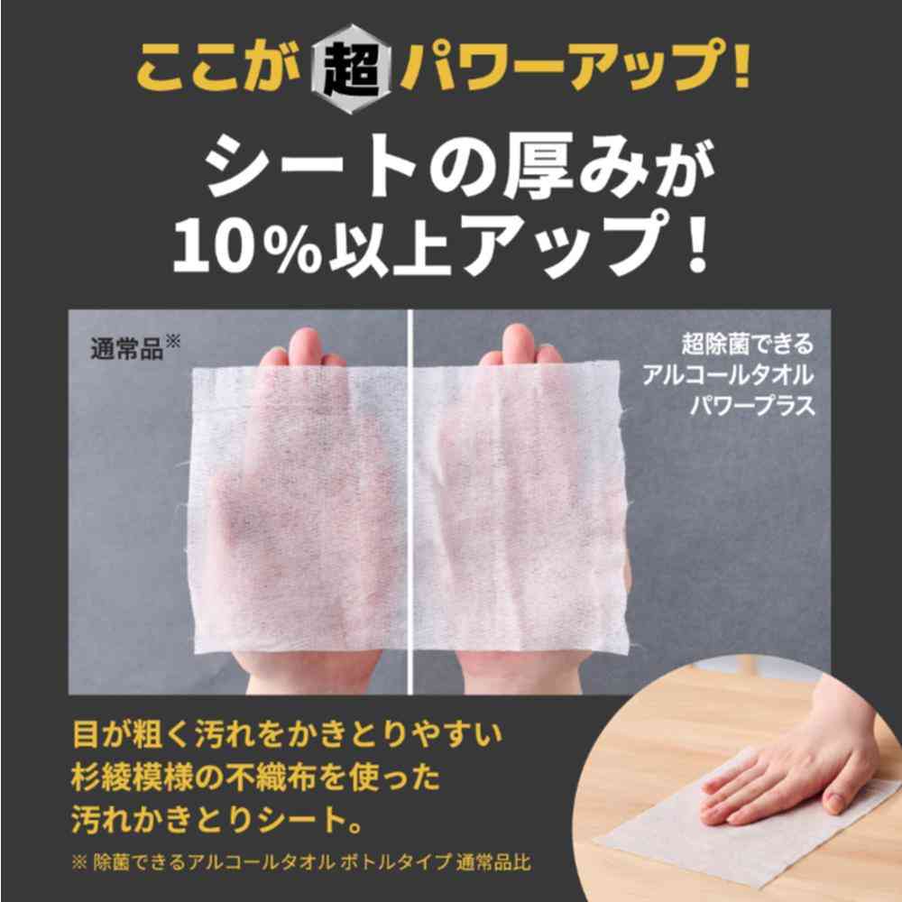 大王製紙 超除菌できるアルコールタオル パワープラス ボトルつめかえ用 60枚 - Image 4