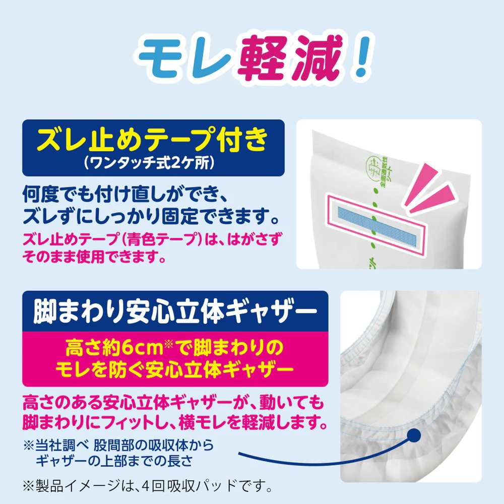 【大人用紙おむつ類】エリエール アテント 紙パンツ用尿とりパッド ぴったり超安心 2回吸収 64枚 - Image 10