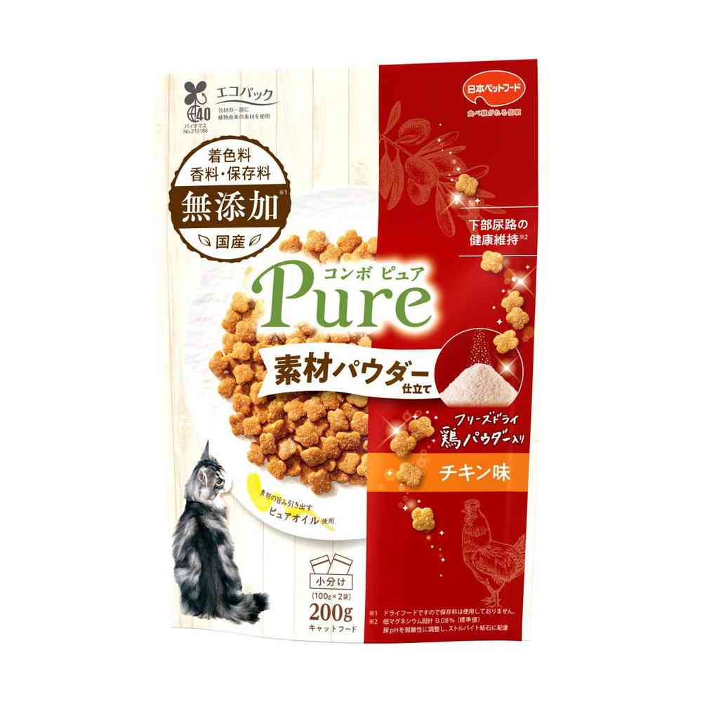 日本ペットフード コンボピュア キャット チキン味 鶏パウダー仕立て 200g