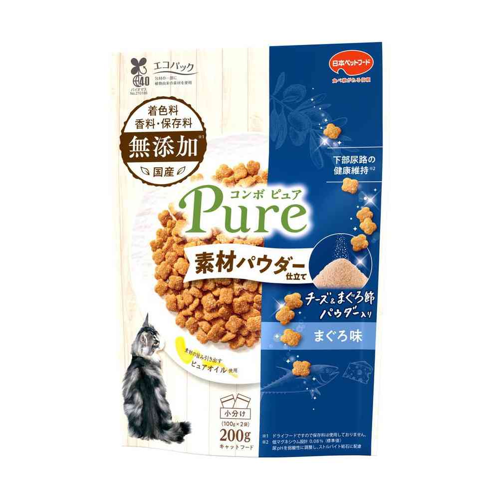 日本ペットフード コンボピュア キャット まぐろ味 チーズ&まぐろ節パウダー仕立て 200g