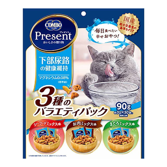 日本ペットフード コンボプレゼント キャット おやつ 下部尿路の健康維持 3種バラエティパック 90g(3g×30袋)