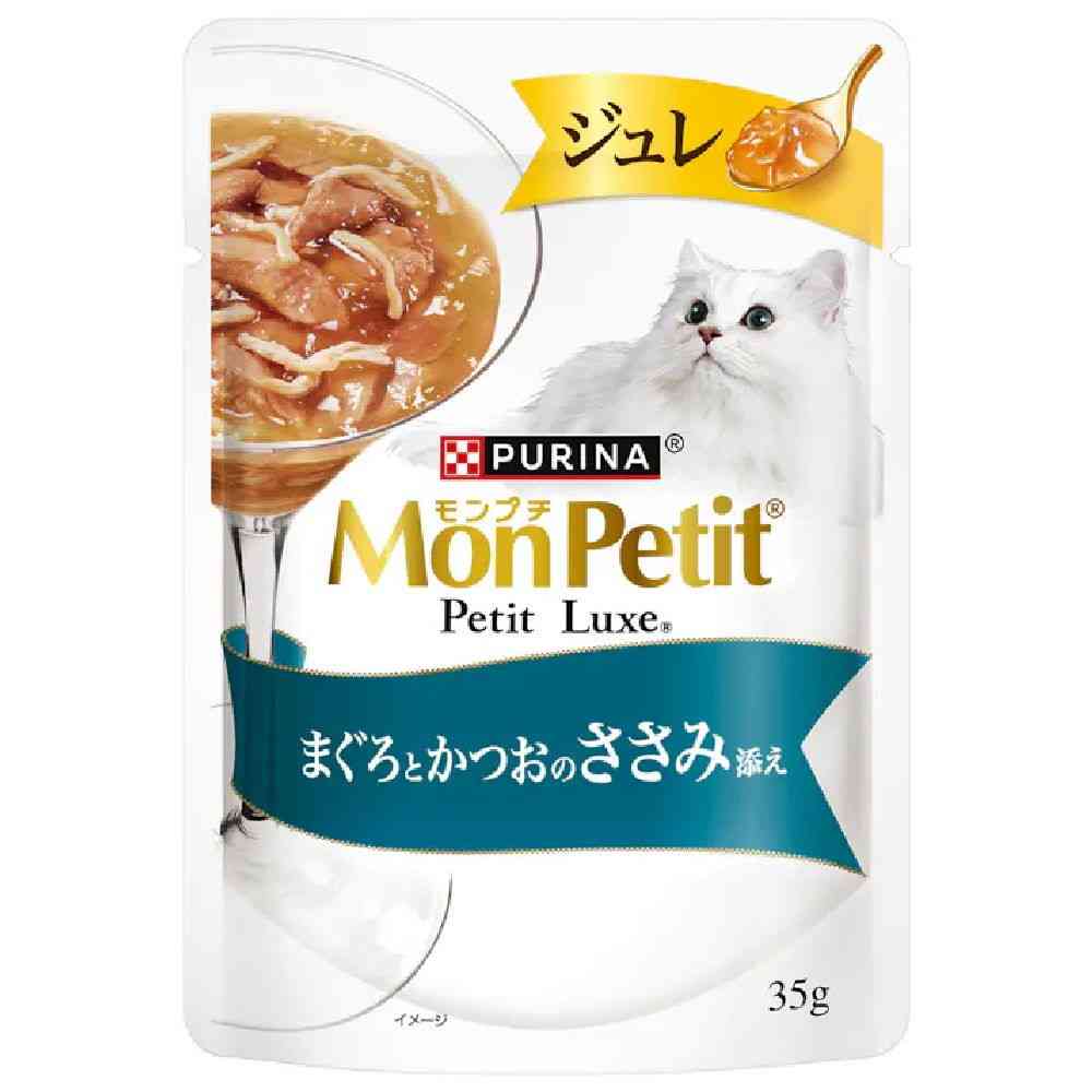 モンプチプチリュクス パウチジュレ まぐろとかつおのささみ添え 35g - Image 3