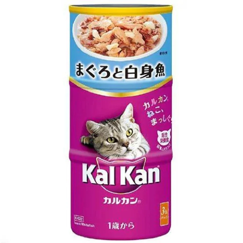 マース カルカン ハンディ缶 1歳から まぐろ入り白身魚 160g×3缶