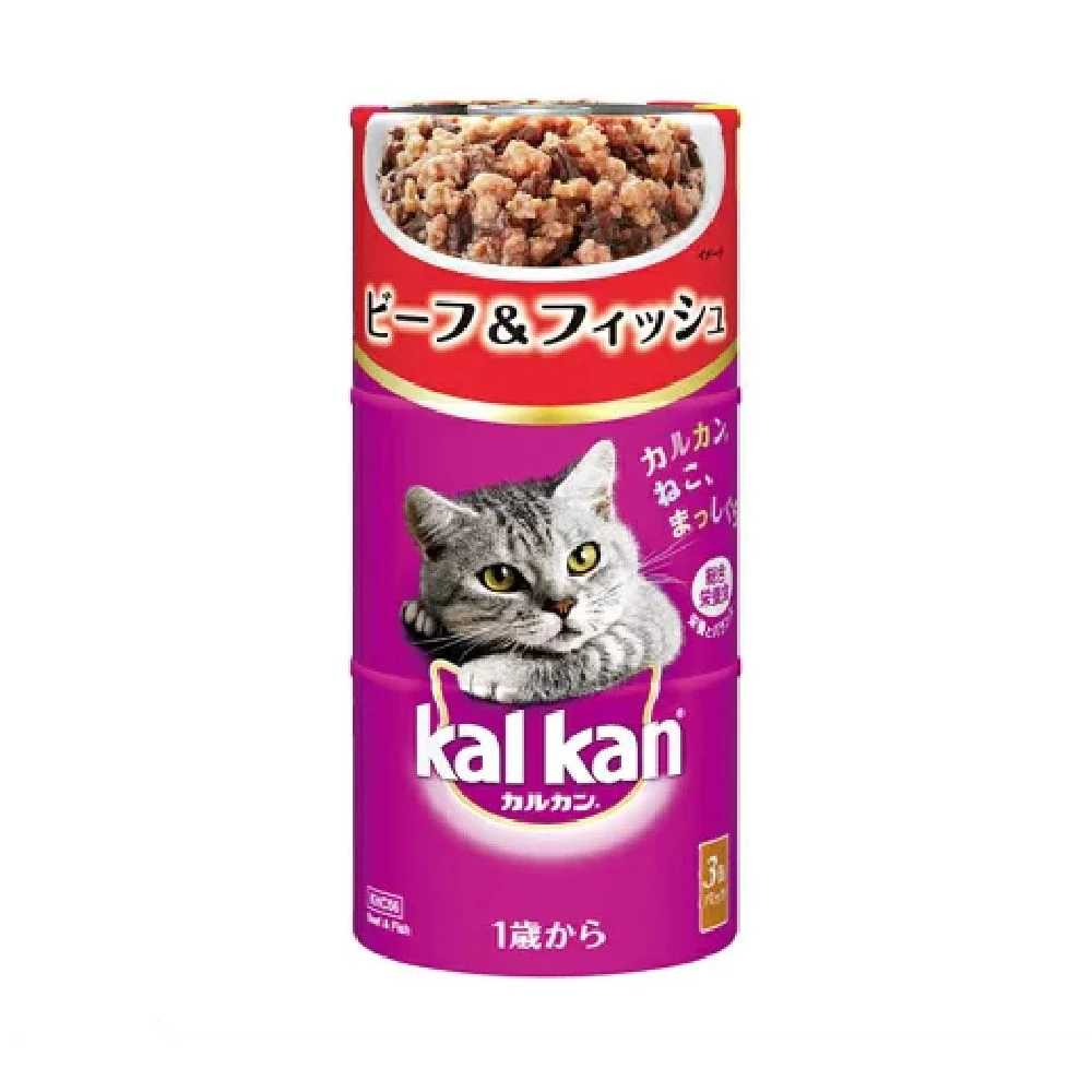 マース カルカン ハンディ缶 1歳から ビーフ＆フィッシュ 160g×3缶 - Image 3