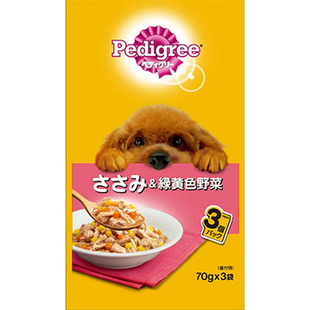 PWP7 ペディグリー 成犬用 ささみ&緑黄色野菜 70g×3袋