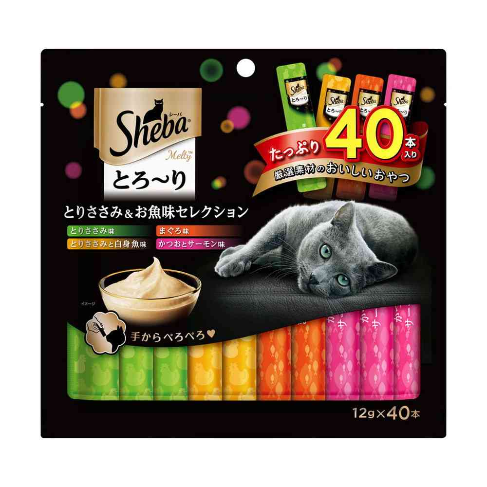 マースジャパンリミテッド シーバ とろ~り メルティ とりささみ&お魚味セレクション 12g×40本 - Image 4