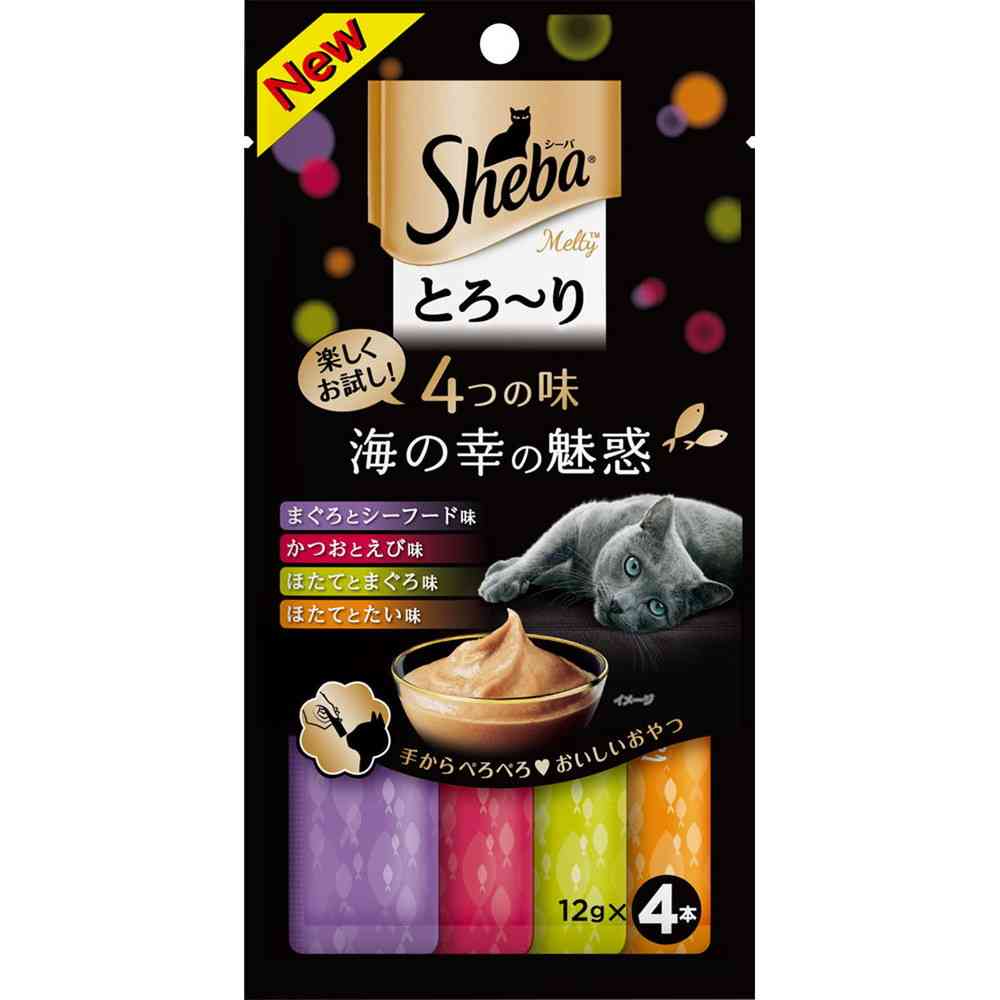 マースジャパンリミテッド シーバ とろ～り メルティ 4つの味 海の幸の魅惑 12g×4本 - Image 4
