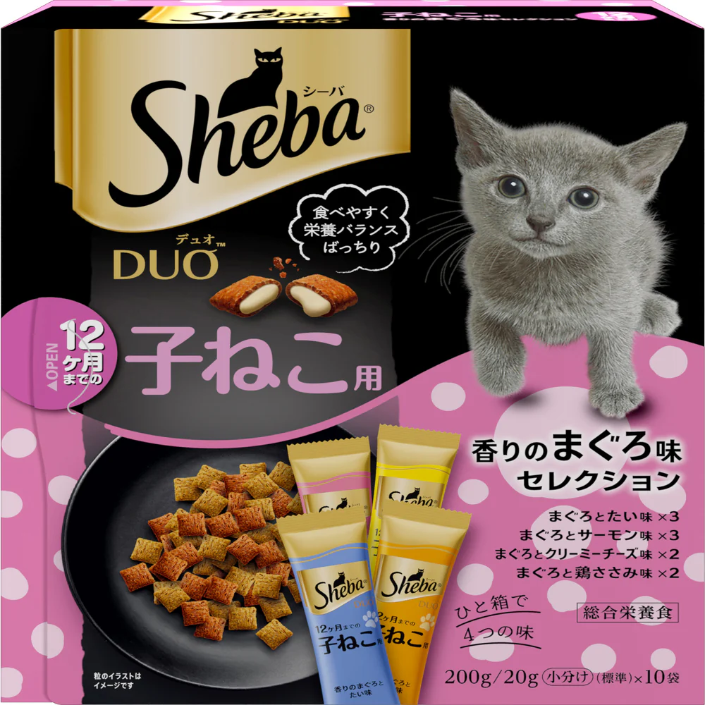 マースジャパンリミテッド シーバ デュオ 12ヶ月までの子ねこ用 香りのまぐろ味セレクション 200g