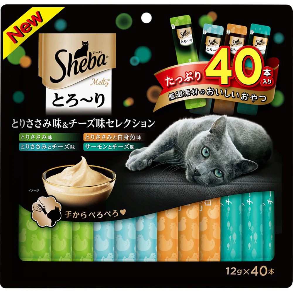 マースジャパンリミテッド シーバ とろ~り メルティ とりささみ味&チーズ味セレクション 12g×40本