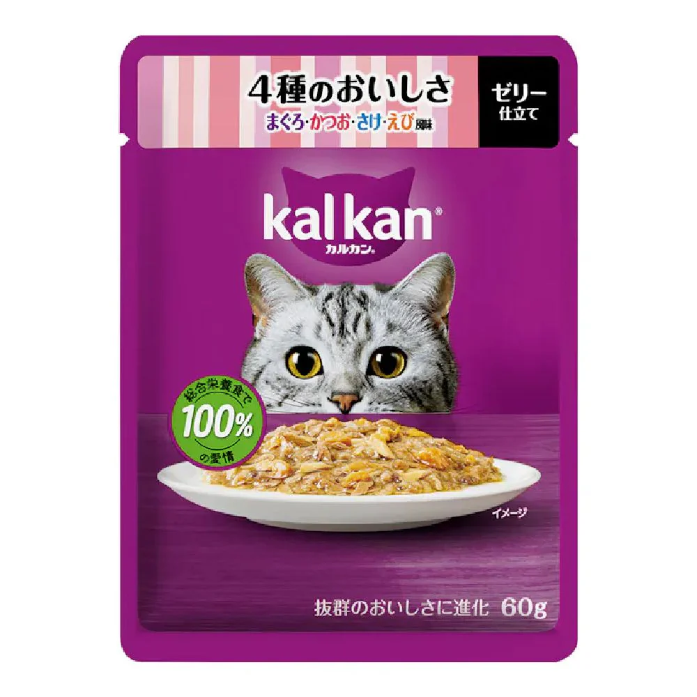マース カルカンパウチ 4種のおいしさ鮪かつおさけえび風味 60g - Image 4