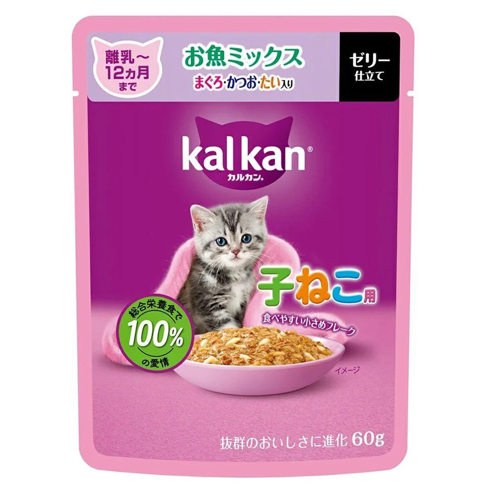 マース カルカンパウチ 12ヵ月までの子ねこお魚M鮪鰹鯛 60g - Image 4