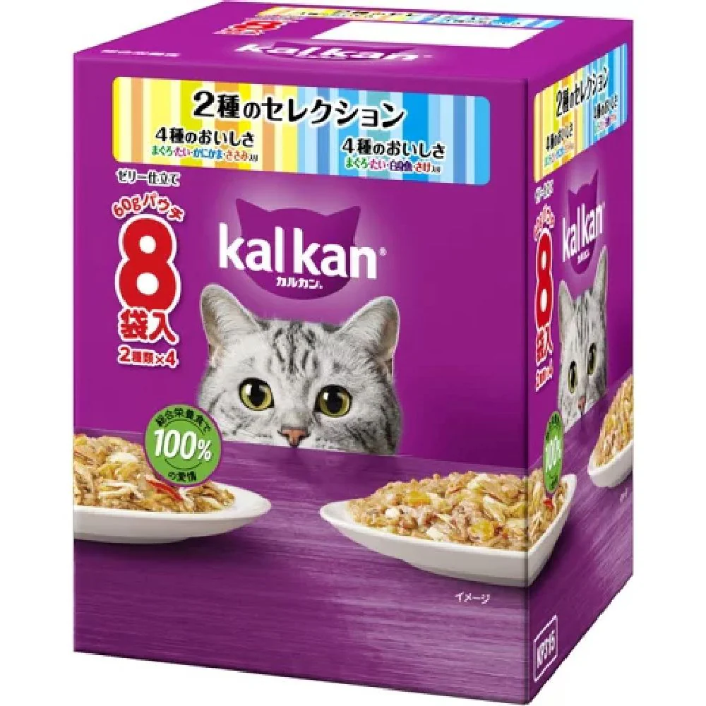 マース カルカンパウチ2種のセレクション 鮪鯛かにかまささみ/鮪鯛白身魚鮭 60g×8