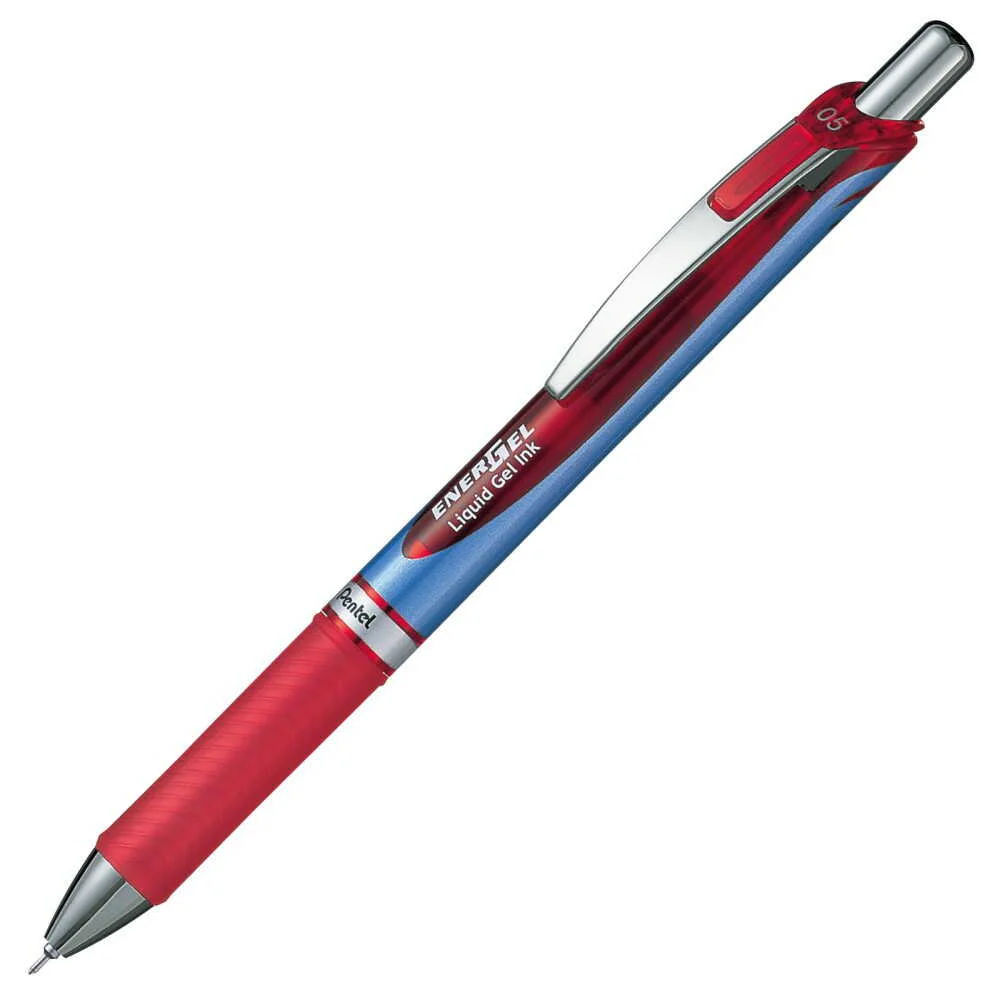 ぺんてる ゲルインキボールペン エナージェル 0.5mm ブルー軸 赤 BLN75-B 1本 - Image 7