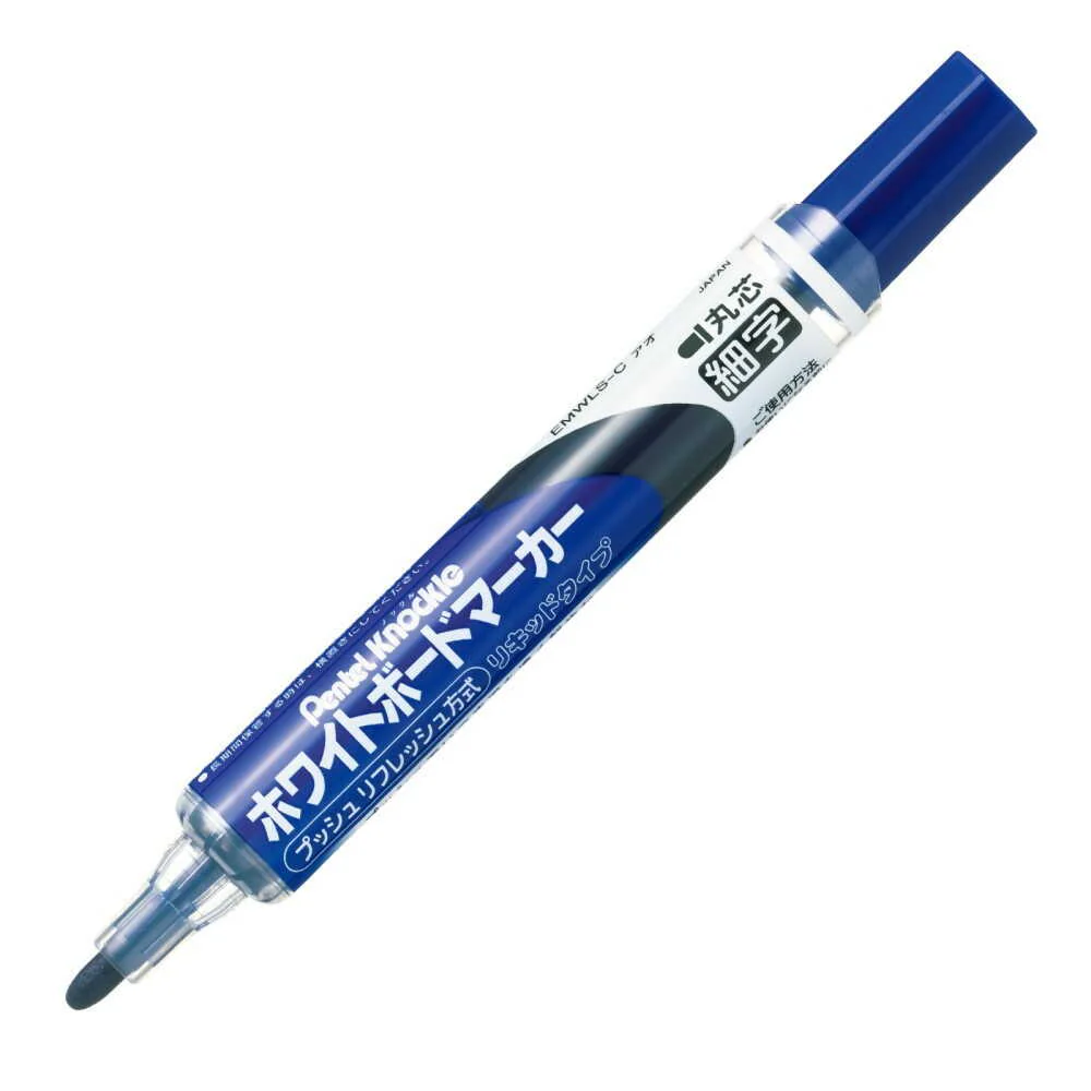 ぺんてる ホワイトボードマーカー ノックル 細字 直液式 青 EMWLS-C 1本 - Image 8