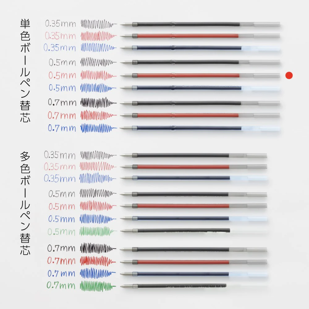 ぺんてる ボールペン替芯 カルム／フィール／ビクーニャ 用 0.5mm 赤 XBXM5H-B 1本 - Image 4